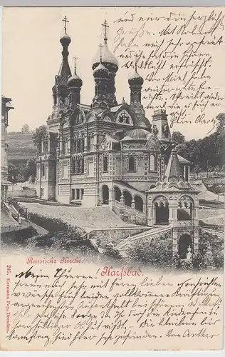 (88933) AK Karlsbad, Karlovy Vary, Russische Kirche, 1905