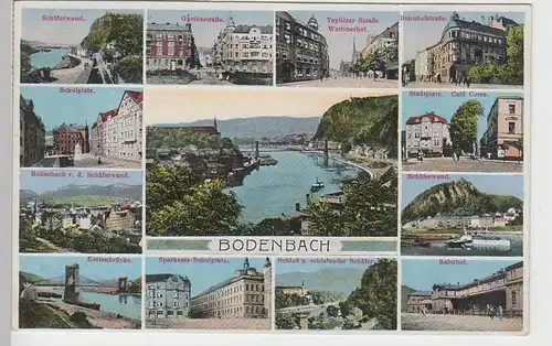 (87545) AK Bodenbach, Decín, Kettenbrücke, Schäferwand 1925