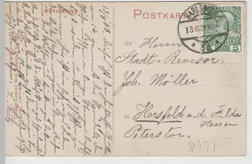 (77999) AK Karlsbad, Karlovy Vary, Sprudel, 1908