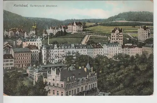 (77996) AK Karlsbad, Karlovy Vary, Gartenzeile Westend, vor 1945