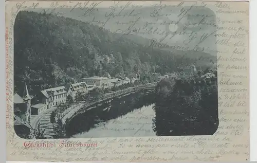 (74407) AK Gießhübl-Sauerbrunn, Kyselka, Mondscheinkarte 1904