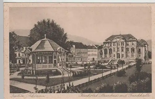 (74284) AK Teplitz-Schönau, Teplice, Kurhotel Steinbad m. Trinkhalle 1927
