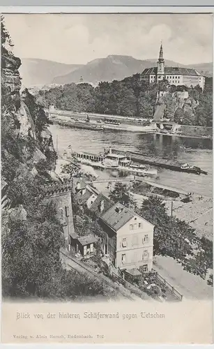 (72974) AK Tetschen, Decín, Blick v. d. hinteren Schäferwand, bis um 1905