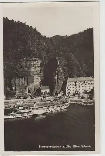 (70126) Foto AK Hrensko, Herrnskretschen vor 1945