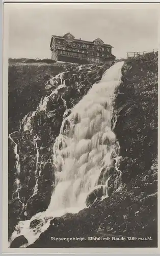 (70124) Foto AK Elbfall (Labský vodopád) mit Elbfallbaude, vor 1945