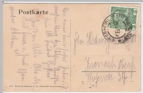 (53063) AK Kyselka, Gießhübl-Sauerbrunn, Eger-Partie, vor 1910