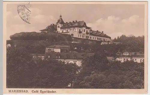 (51679) AK Marienbad, Mariánské Lázne, Café Egerländer, 1928