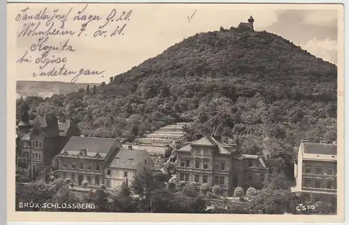 (51524) Foto AK Brüx (Most), Schlossberg, 1941