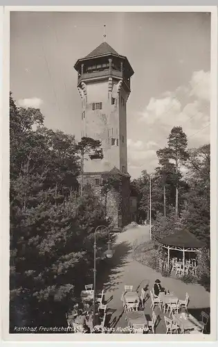 (49337) Foto AK Karlsbad (Karlovy Vary), Dr. Hans Kudlich-Warte, vor 1945