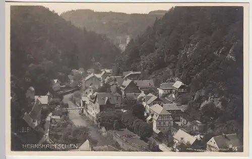 (45634) Foto AK Herrnskretschen, Hrensko, 1928