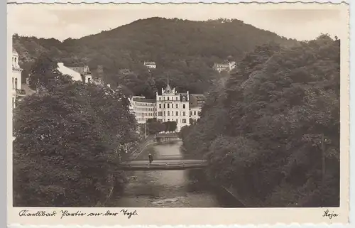 (45069) Foto AK Karlsbad, Karlovy Vary, Partie an der Tepl, vor 1945