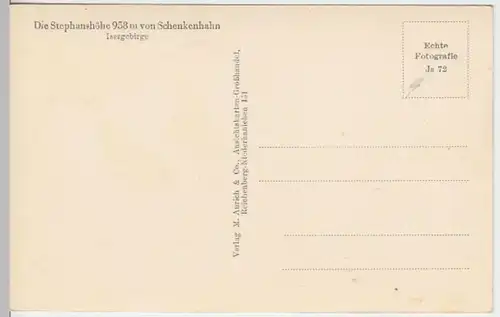 (4391) Foto AK Stephanshöhe, Isergebirge, von Schenkenhahn, vor 1945