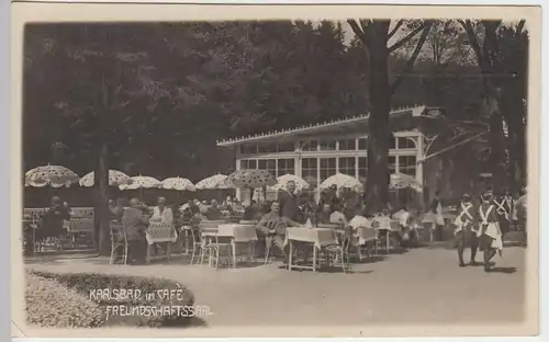 (42113) Foto AK Karlsbad, Karlovy Vary, Cafe Freundschaftssaal 1929