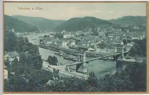 (34498) AK Tetschen, Decin, Panorama, 1924