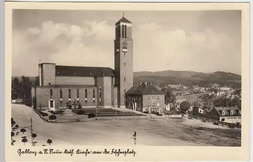 (33339) Foto AK Gablonz, Jablonec nad Nisou, katholische Kirche, vor 1945