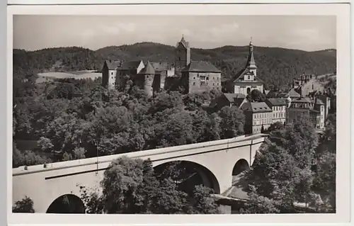 (30047) Foto AK Burg Elbogen (Hrad Loket) mit Betonbogenbrücke, 1941