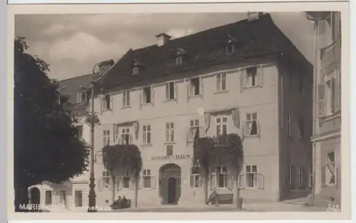 (2928) Foto AK Marienbad, Marianske Lazne, Böhm., Goethehaus, vor 1945