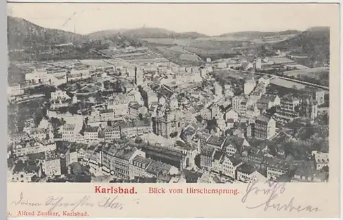 (22635) AK Karlsbad, Karlovy Vary, Blick vom Hirschsprung 1904