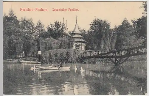 (21350) AK Karlsbad-Fischern, Karlovy Vary, Japan. Pavillon, vor 1945
