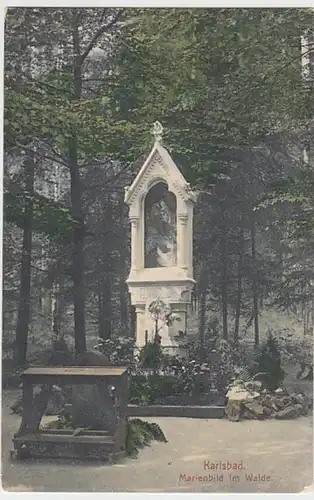 (21026) AK Karlsbad, Karlovy Vary, Marienbild im Wald, vor 1945