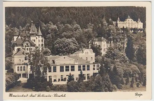 (19062) Foto AK Marienbad, Marianske Lazne, Bellevue Viertel, vor 1945