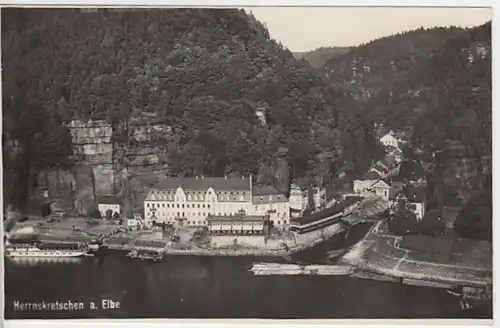 (18664) Foto AK Herrnskretschen, Hrensko, Panorama 1940