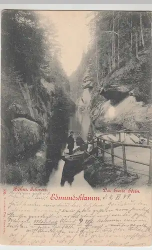 (115914) AK Edmundsklamm, der Breite Stein, Böhmische Schweiz 1899