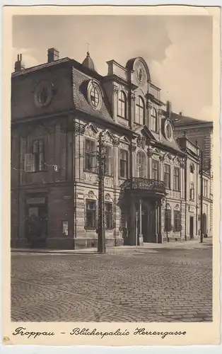 (110710) Foto AK Troppau, Opava, Blücherpalais Herrengasse, vor 1945