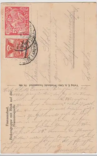 (110413) AK Franzensbad, Frantiskovy Lázne, Birkengruppe m.Bl.a. Franzensquelle
