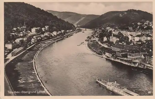 (108072) Foto AK Tetschen, Obergrund, Decín, Elbe, Ortsansicht 1939
