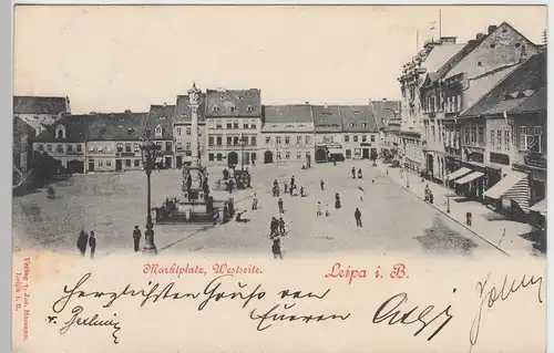 (105785) AK Leipa, Lípa, Marktplatz Westseite, 1899