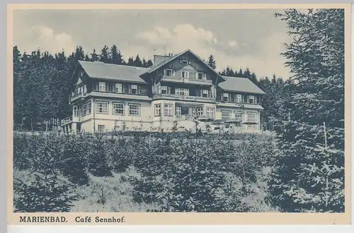 (105459) AK Marienbad, Mariánské Lázne, Café Sennhof, vor 1945