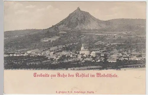 (105391) AK Trebnitz, Trebenice, Ansicht mit Kostial, um 1900