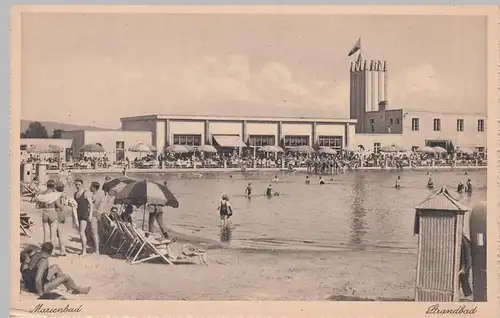 (104287) AK Marienbad, Mariánské Lázne, Strandbad, vor 1945