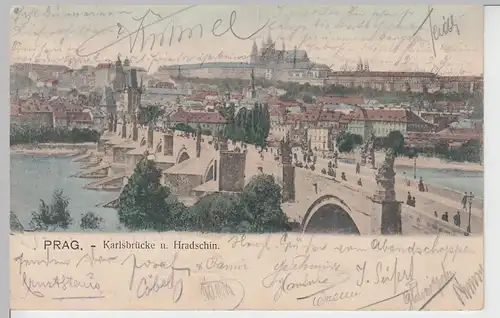 (103978) AK Prag, Praha, Karlsbrücke und Hradschin, 1905
