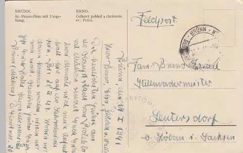 (103973) AK Brünn, Brno, St. Peters-Dom mit Umgebung, Feldpost 1941