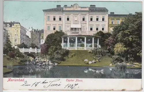 (101634) AK Marienbad, Mariánské Lázne, Tepler Haus, 1907