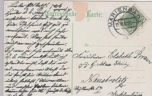 (101634) AK Marienbad, Mariánské Lázne, Tepler Haus, 1907