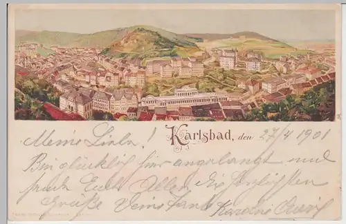 (101633) AK Karlsbad, Karlovy Vary, Litho 1901