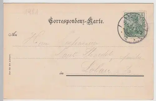 (101620) AK Tetschen, D??ín, Schloss u. Kettenbrücke, 1901
