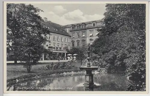 (100144) AK Teplitz Schönau, Teplice, Herrenhaus Bad 1933-45