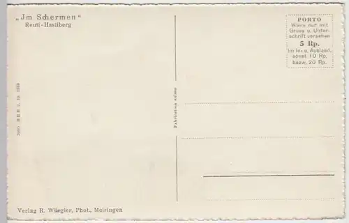 (5796) Foto AK Reuti, Hasliberg, Im Schermen 1939