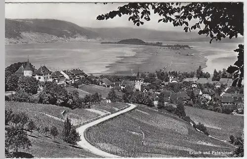 (53655) Foto AK Erlach BE und Petersinsel, nach 1945