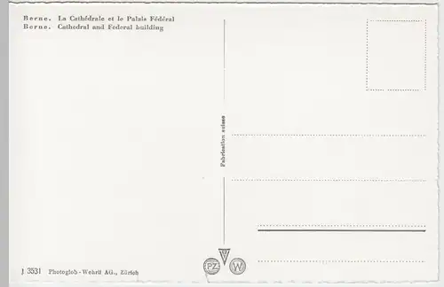 (53622) Foto AK Bern, Münster u. Bundespalast, nach 1945