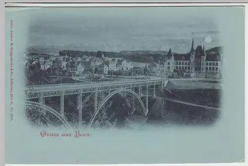 (33058) AK Gruss aus Bern, Mondscheinkarte, vor 1905