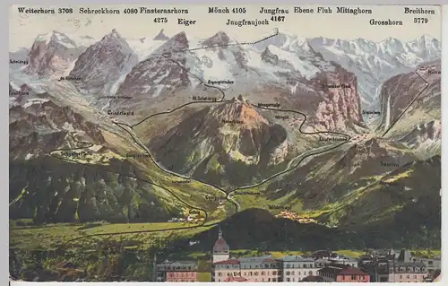 (114088) AK Interlaken, Wetterhorn, Schreckhorn, Eiger 1912