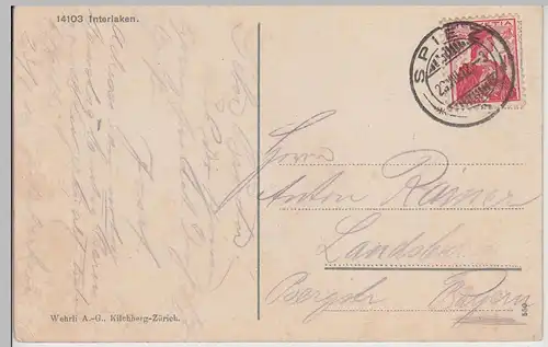 (114088) AK Interlaken, Wetterhorn, Schreckhorn, Eiger 1912