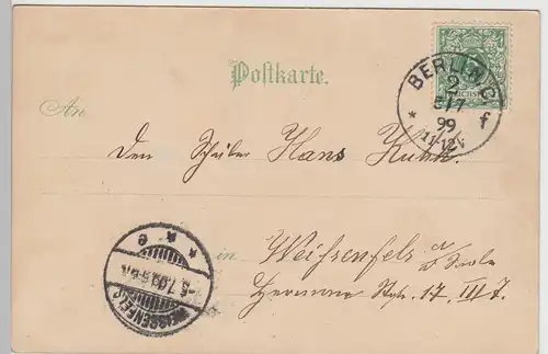 (94749) AK Gruss aus Berlin, Dom, Halt gegen das Licht-Karte 1899