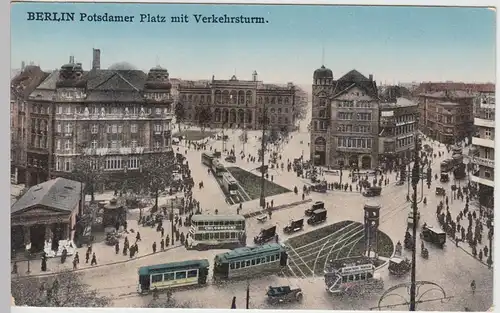 (93782) AK Berlin, Potsdamer Platz mit Verkehrsturm, 1928