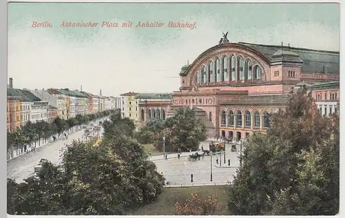 (93779) AK Berlin, Askanischer Platz mit Anhalter Bahnhof, vor 1945